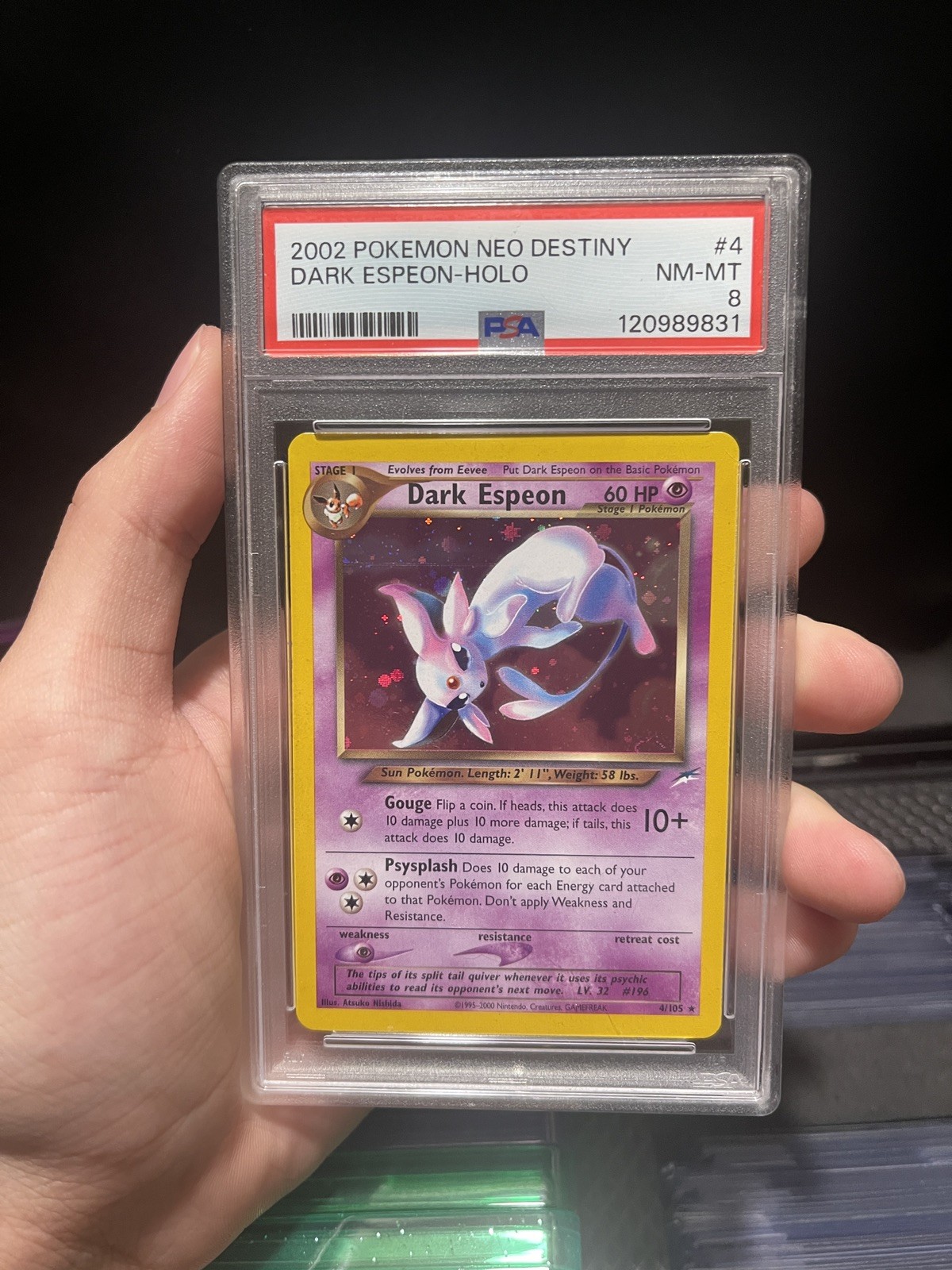 Neo Destiny Dark Espeon 4/105 Holo Unlimited PSA 8