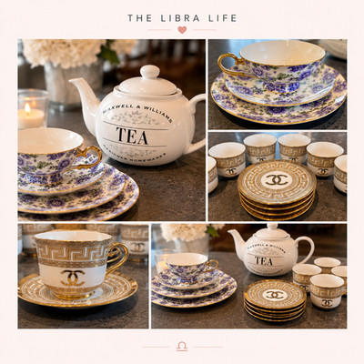 Maxwell & Williams Teapot Floral Tea Set Bundle Floral Gold Cups Saucers