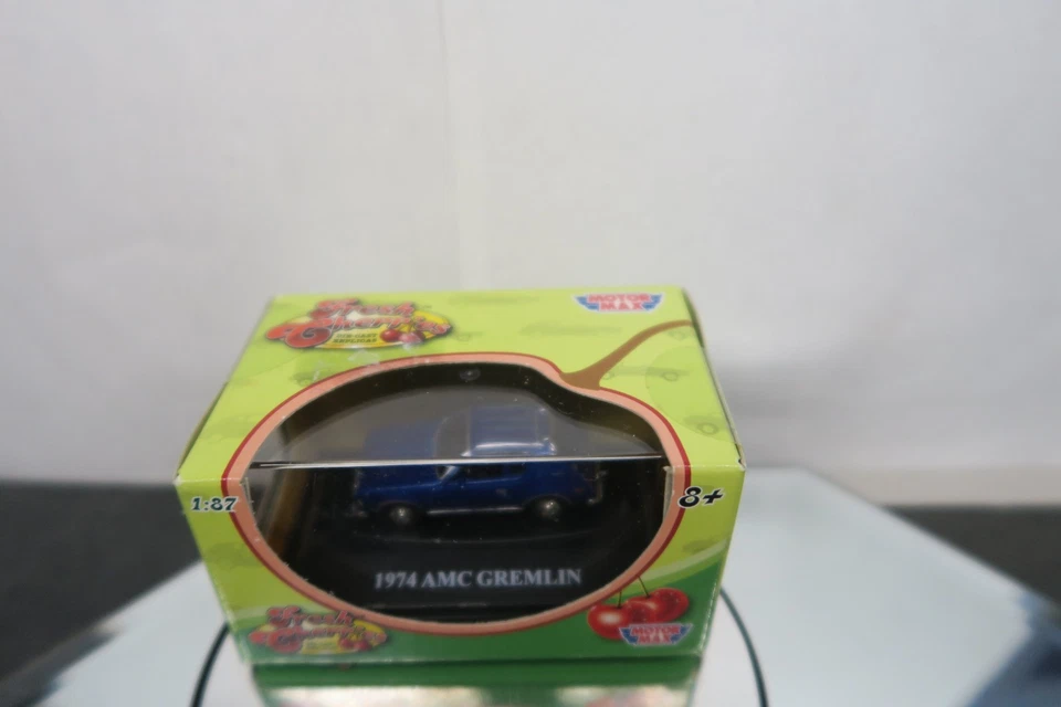 MOTOR MAX CEREZAS FRESCAS ESCALA HO 1/87 1974 AMC GREMLIN EN AZUL ¡SIN PRECIO DE RESERVA COMO NUEVO EN CAJA! Foto 2 de 4