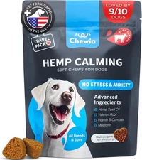 Hemp Calming Chews for Dogs Anxiety Relief - Dog Calming Treats with Melatoning