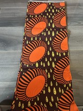 African Wax Print Ankara Fabric 6 Yards Brand New Brown  Orange Floral