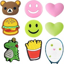 8 St&uuml;ck Tennis D&auml;mpfer,Tennisschl&auml;ger,Lustig Vibrationsd&auml;mpfer Happy Face