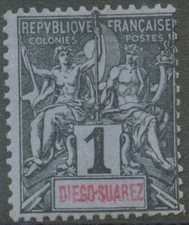 DIEGO-SUAREZ 1894 Allegorie 1 C ungebraucht o.G, ABART: „DIE6O-SUAREZ“ statt 