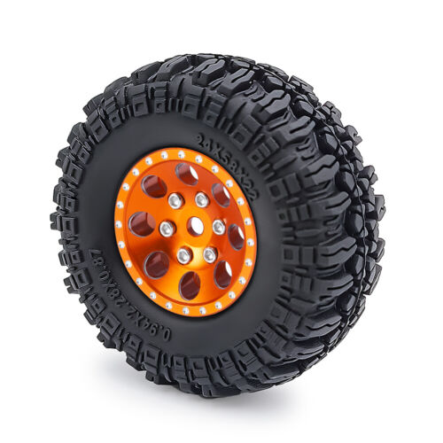 4PCS CNC 1.0 Beadlock Wheels Rims & Tires for Axial SCX24 1/24 RC Car - Picture 3 of 27