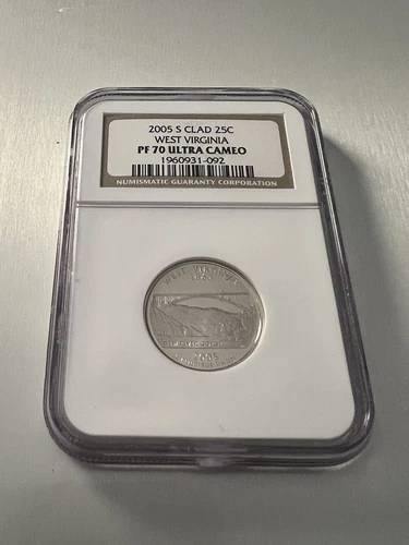 2005 S Clad Proof West Virginia State Quarter - NGC PF 70 Ultra Cameo