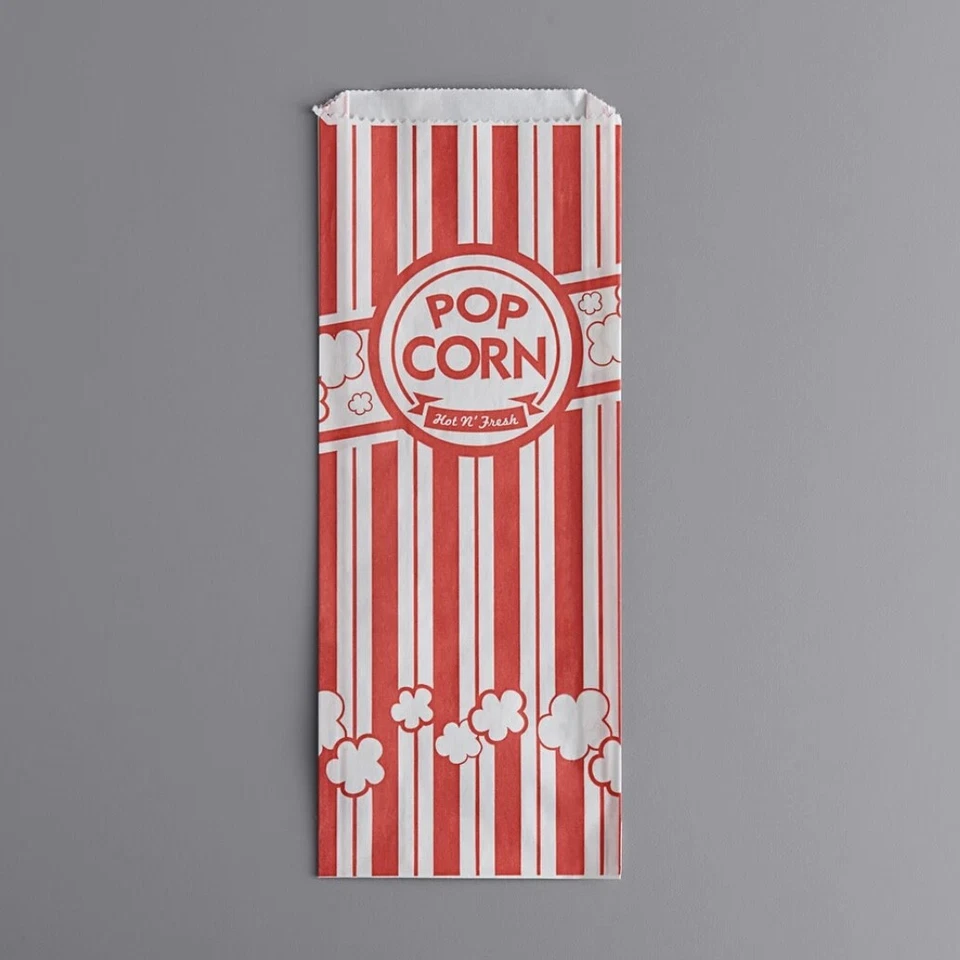 2 oz Popcorn Bags Red & White Striped Leak Proof Popcorn Bags Party Supply - Image 3 of 4
