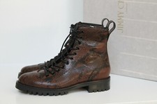 New sz 7 / 37 Jimmy Choo Kaia Gerber Cruz snake-effect leather ankle Boot Shoes