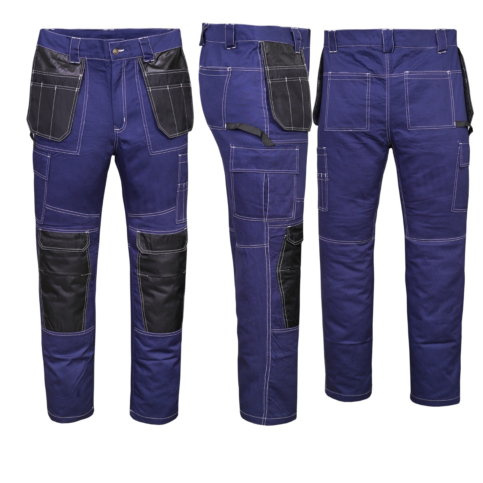 Navy Blue Work Trousers KneePad & Twill Pockets Cordura Triple