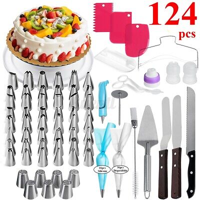 124pcs Cake Decorating Kit DIY Cupcake Baking Pastry Turntable Tool Supplies Set 124pcs Cake Decorating Kit DIY Cupcake Baking Pastry Turntable Tool Supplies Set