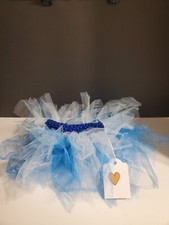Baby Tutu, Handmade, Blue, White, XS Size, Infant, Slip-on, Fits Up To 6 months