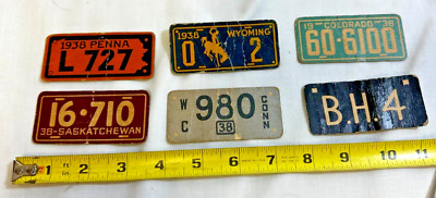 1936 Goudey Gum Co PENNA/WYM/COL/SASK/CONN/BRITISH HONDURAS ~FAUX LICENSE PLATES