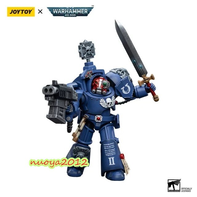 HiPlay JoyToy Warhammer 40K Collectible Figure: Ultramarines Chaplain in Terminator Armour 1:18 Scale Action Figures JT7080
