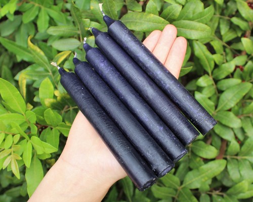 5 Taper Candles 6" Black: Ritual, Spell, Household, Decor, Unscented (Bulk Lot) - Afbeelding 1 van 3