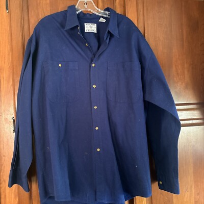 Jeans Wear Trent XXL Navy Men s LS Button Shirt, 100% Cotton