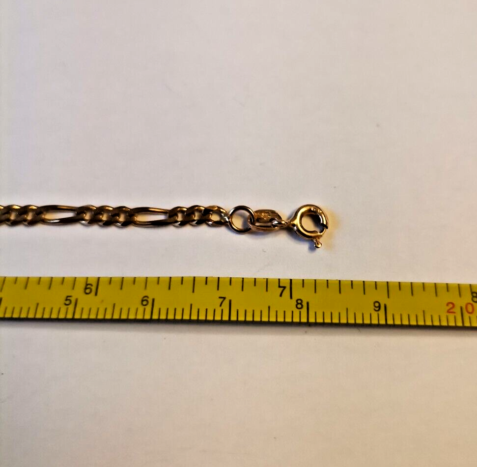 9ct Gold Bracelet 9ct Yellow Gold Flat Figaro Bracelet (2.5g) 7