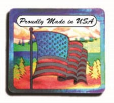 100 to 1000 Proudly Made in USA Standard Flag 5 Hologram Adhesive Label Sticker