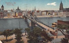 A167 Germany 1921 Frankfurt a M Eiserner Steg Bridge vintage postcard