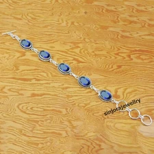 Tanzanite Gemstone 925 Sterling Silver Handmade Adjustable Bracelet 7" to 8"