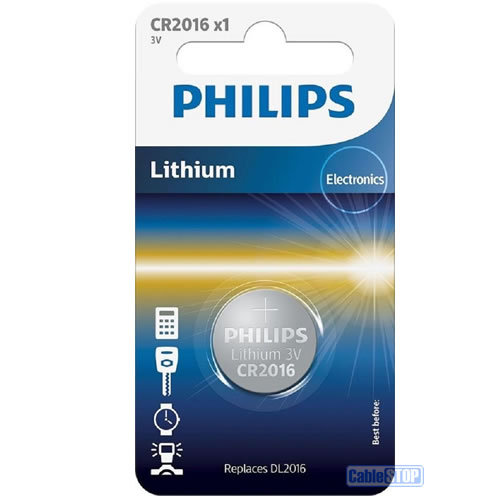 Philips CR2016 3V Lithium Button Battery Coin Cell DL2016 for Car Key Fobs