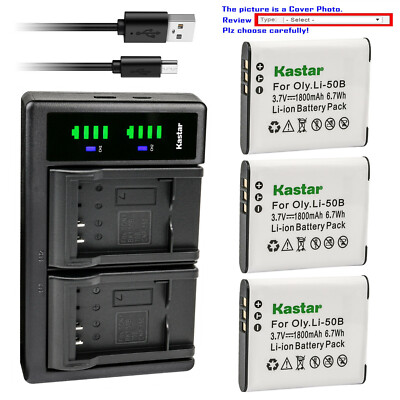 Kastar Battery LTD2 Charger for Olympus Li-50B LI-50C & SP-810 SP-810UZ SP-815UZ