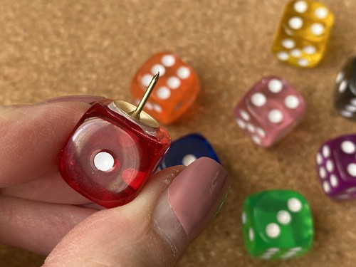 Set of 8 DICE/DIE bulletin board pushpins, thumbtacks, or magnets - Picture 10 of 10