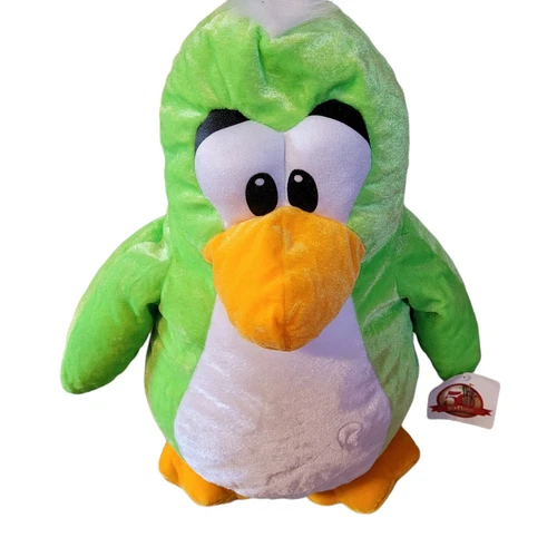 Six Flags 50th Green Penguin Plush 19" Bead Filling