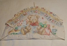 Precious Gerber VTG Always Baby Teddy Bear Baby Crib Quilted Headboard Alphabet
