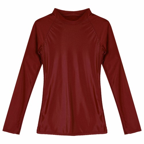Women's Shiny Shirts Long Sleeve Crop Top Stretchy Slim Fit Yoga T-shirt Blouse - Picture 35 of 101