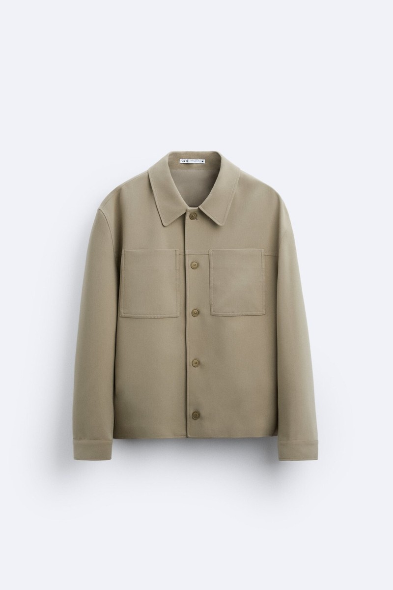 New Zara Boxy Fit Overshirt Jacket 6861/791 S Tan shirt New Zara Boxy Fit Overshirt Jacket 6861/791 S Tan shirt