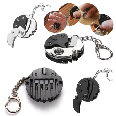 TOBILU® 7in1 EDC Multitool Schlüssel Bund Anhänger Taschenmesser Multifunktionswerkzeug