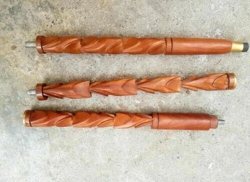 Vintage Lion Head Handle Walking Stick Carved Hand Design Wooden Brown Cane Gift - Image 4 of 4