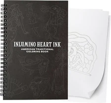 Old School Tattoo Coloring Book for Adults Paperback 40 Sheets 240 GSM