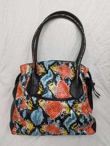 Falchi Purse by Falchi Tote Shoulder Bag Multicolored faux snakeskin print NWT - Picture 6 of 12