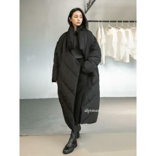 Women's Stand Collar Down Coat Oversize Winter Puffer Jacket Long