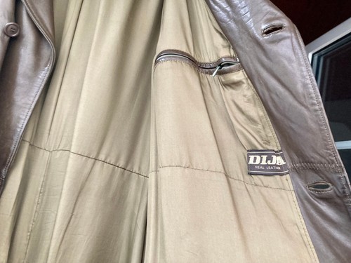 Herren Ledermantel Trenchcoat oliv-braun vintage Größe L/50 - Bild 8 von 10