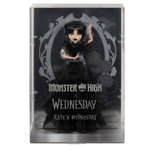 Monster High X Wednesday Addams Rave'N Vestido Muñeca Mattel Nuevo - Imagen 2 de 5