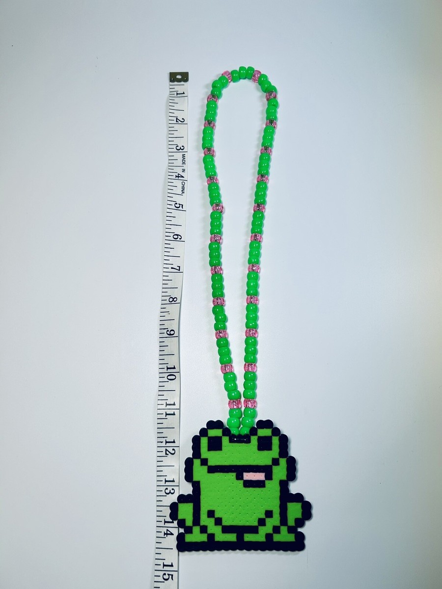Cute Frog Perler Bead Patterns Frog Green Kandi Perler Necklace