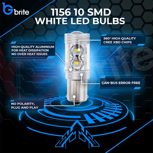 2 x 50w 1156 BA15S P21W Xenon LED SMD CANBUS DRL WHITE ERROR FREE REVERSE - Picture 4 of 5