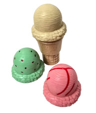 Melissa Doug Ice Cream Toy Cone Scoop 4pc Magnetic Wooden Strawberry Replacement