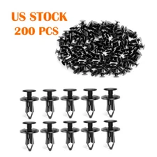 200PCS Nylon Bumper Rivet Clips Fastener Push Clip for Car Auto Fender GM Ford