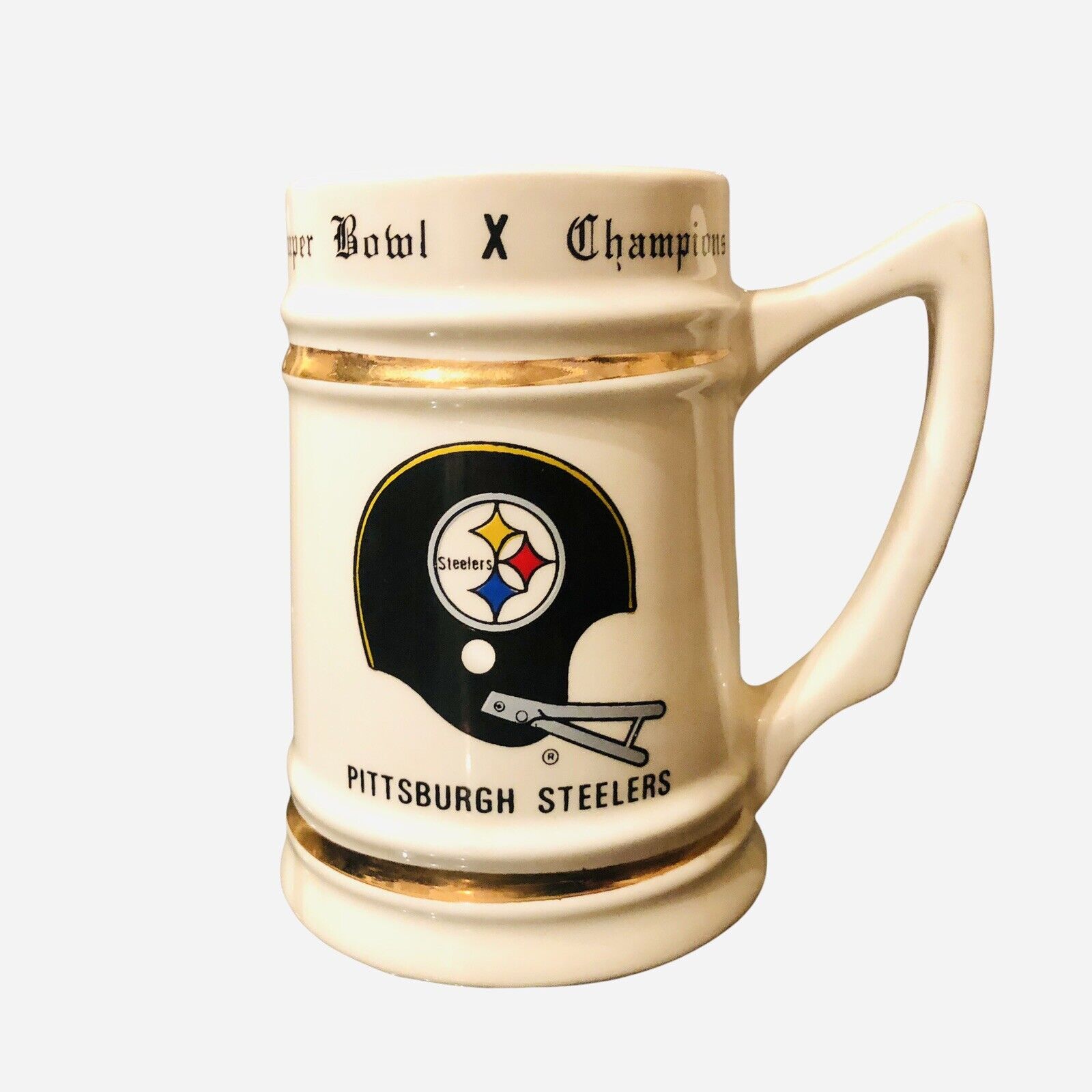 1975 PITTSBURGH STEELERS ~ Super Bowl X Champions ~ NFL Stein BE