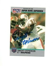 Dwight Stephenson Miami Dolphins signed autographed 1990 Pro Set football card 