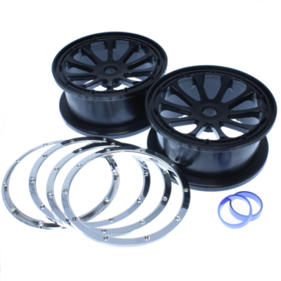 Redcat Racing 51021 Front Rims for Rampage Dunerunner Black PART 51021