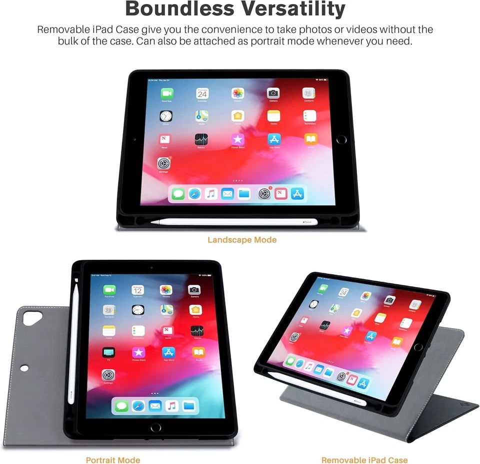 Кожаный чехол-книжка ROOCASE для iPad 10,2 дюйма — магнитная подставка защитный чехол - Изображение 3 из 4