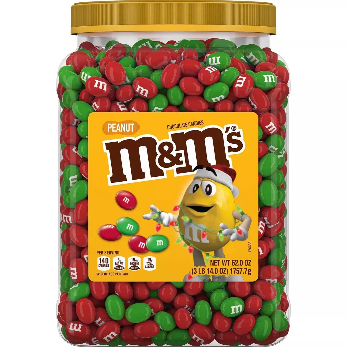 M&Ms Christmas Red & Green Peanut Milk Chocolate Candy 62 oz M  & M M&M's 2024