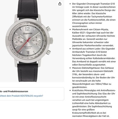 Neu und ungetragen Orginalverpackt Gigandet Uhr super Schnäppchen