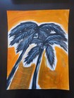 Original Art 11x14 Painting on Heavy Paper Acrylic Palm trees Abstract Painting  — photo 8