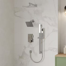 Single Handle 3-Spray Patterns 10 and 6 In. Dual Shower Faucet 2.5 GPM with Adju