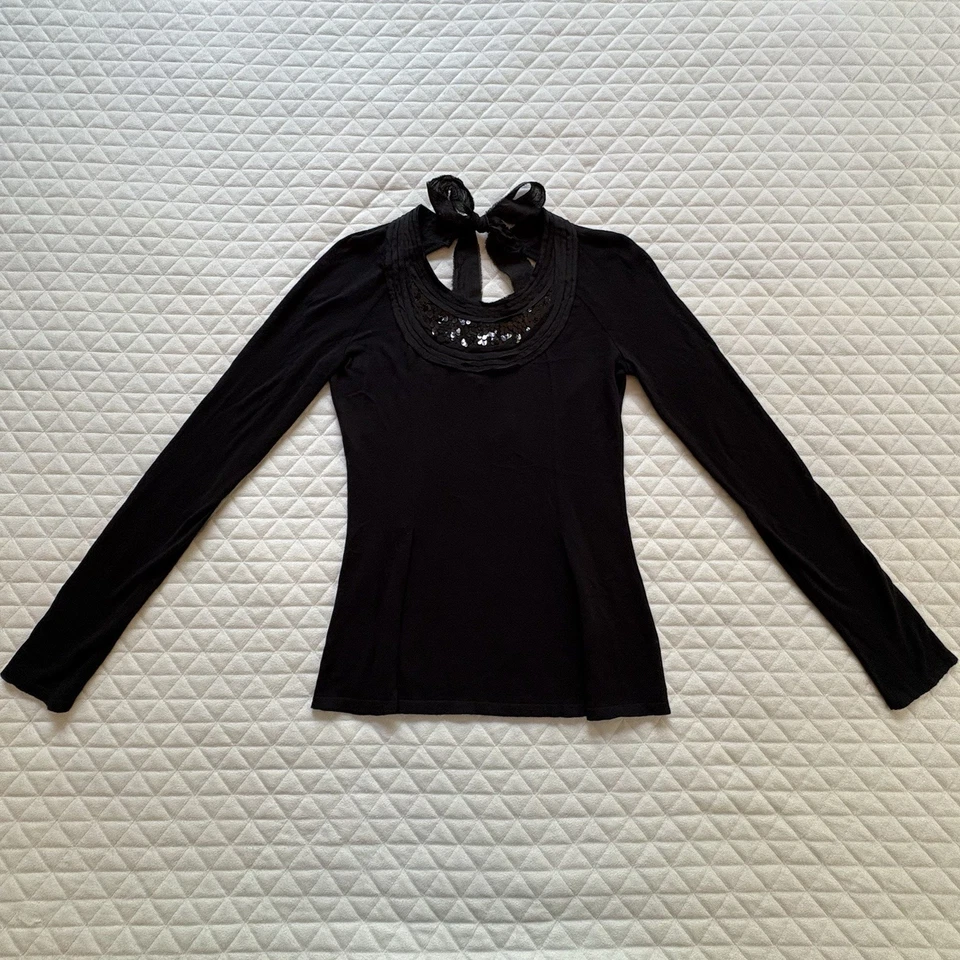 Philosophy Di Alberta Ferretti Top 尺寸 2 意大利制造黑色系列芭蕾舞芯