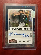2021 Panini Contenders - Prospect Ticket Matt Manning #PT-MM Optic Cracked...